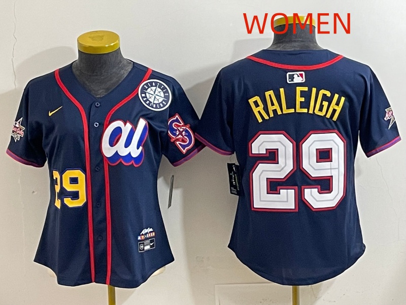 Women 2025 Seattle Mariners #29 Raleigh dark Blue All star Nike MLB Jersey style 001